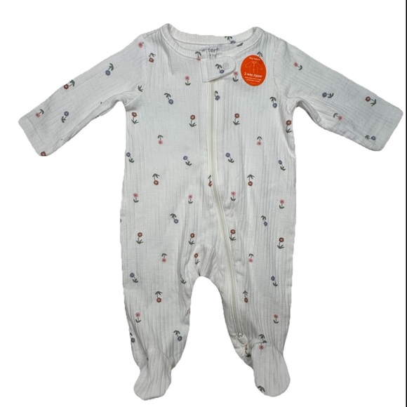 Carter's Just One You Baby Girls Size 3 Months Long Sleeve Footed Pajama Set 2pc - Picture 2 of 13